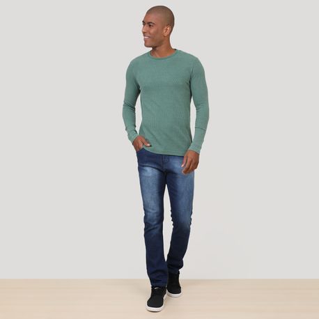 CAMISETA ML WASHED WAFFLE DG10190015/0001 VERDE P