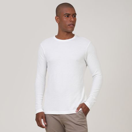 CAMISETA ML WASHED WAFFLE DG10190015/0001 OFF WHITE G