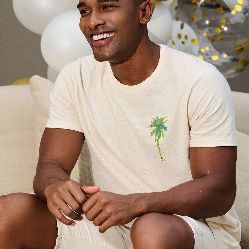 CAMISETA LINHO COM ESTAMPA 1000123527 OFF WHITE P