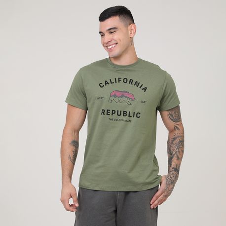 CAMISETA COM ESTAMPA" CALIFORNIA REPUBLIC" DIG-10857 MILITAR P