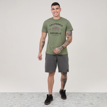 CAMISETA COM ESTAMPA" CALIFORNIA REPUBLIC" DIG-10857 MILITAR P