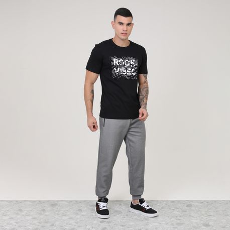 CAMISETA C/ ESTAMPA CENTRAL "ROCK VIBES" 155415138 PRETO P