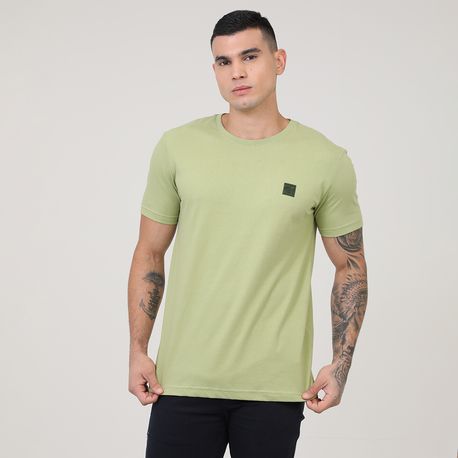 CAMISETA C/ SILK NO PEITO "COLISAO" 155415127 VERDE M