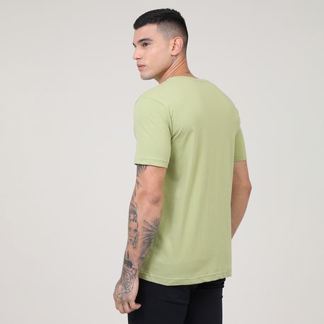 CAMISETA C/ SILK NO PEITO "COLISAO" 155415127 VERDE M