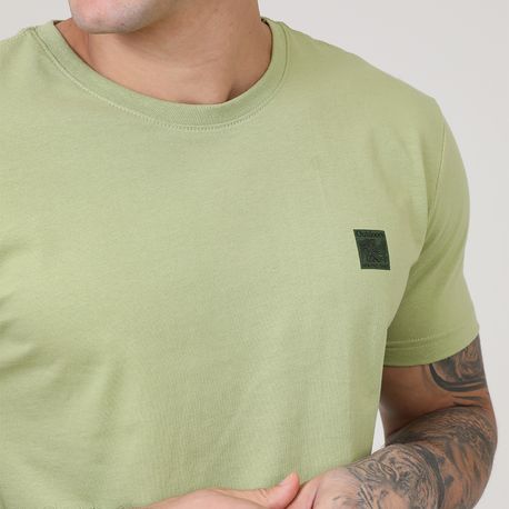 CAMISETA C/ SILK NO PEITO "COLISAO" 155415127 VERDE M
