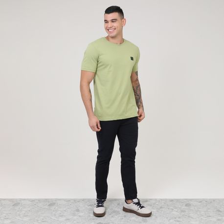 CAMISETA C/ SILK NO PEITO "COLISAO" 155415127 VERDE M