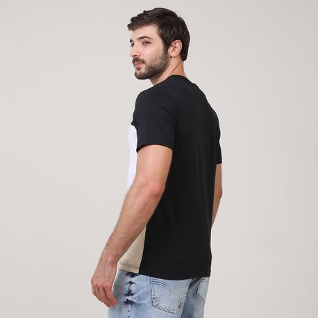 CAMISETA MEIA MALHA C/ RECORTE 91846 PRETO P