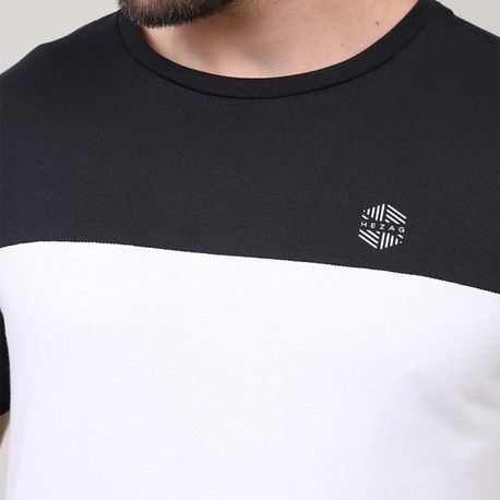 CAMISETA MEIA MALHA C/ RECORTE 91846 PRETO P
