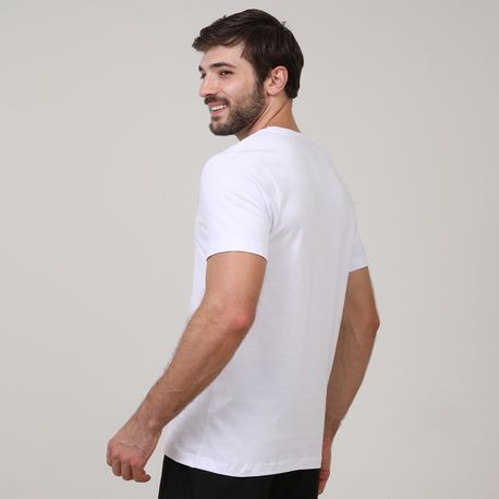 CAMISETA MEIA MALHA C/ ESTAMPA FRENTE VIBE 91838 BRANCO P