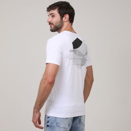 CAMISETA MEIA MALHA C/ ESTAMPA FRENTE E COSTA 91835 BRANCO P