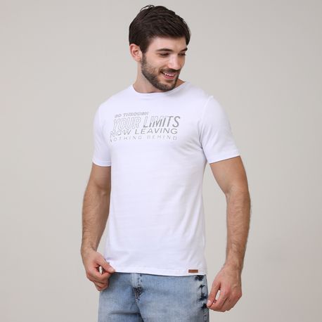 CAMISETA C/ ESTAMPA LIMITS D00262 BRANCO P