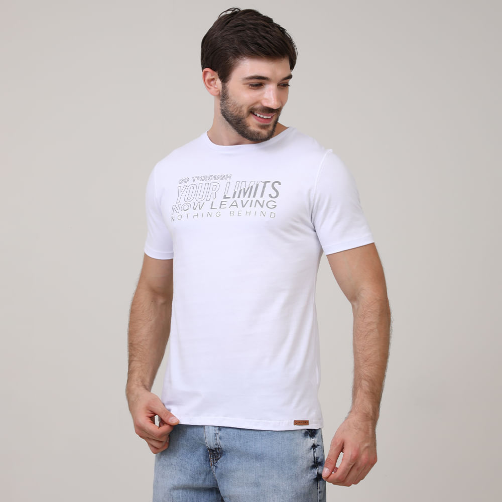 CAMISETA C/ ESTAMPA LIMITS D00262 BRANCO P