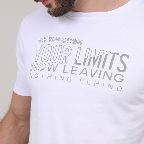 CAMISETA C/ ESTAMPA LIMITS D00262 BRANCO P