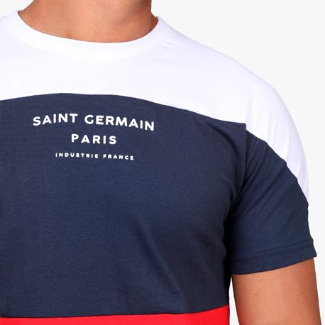 CAMISETA RECORTE TRICOLOR "SAINT GERMAIN" 9499 BRANCO/MARINHO/VERMELHO M
