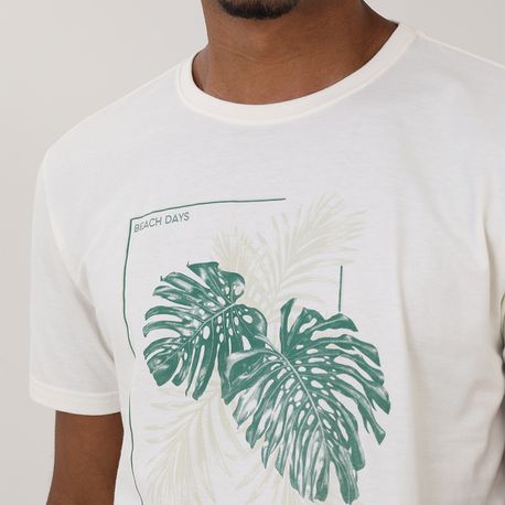 CAMISETA ESTAMPA FOLHA DG-23333 OFF WHITE M