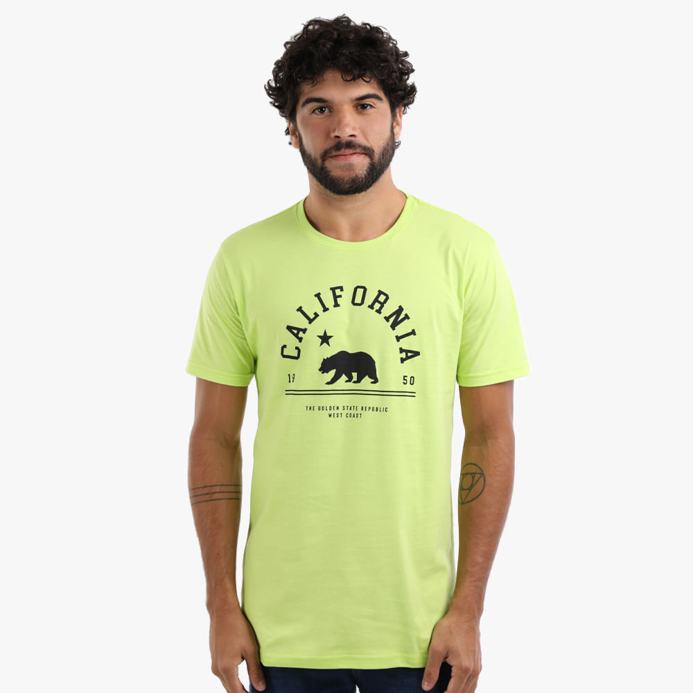 CAMISETA "CALIFORNIA" C/ URSO DG-23247 VERDE LIMA G