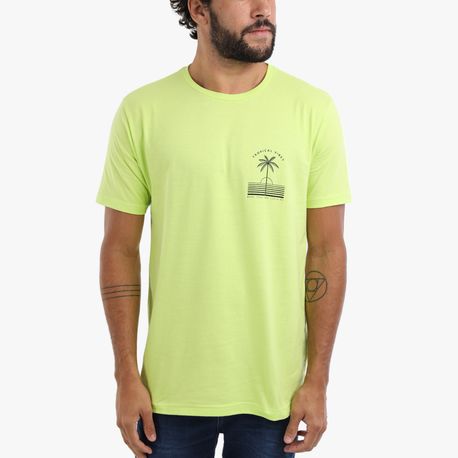 CAMISETA "TROPICAL VIBES" NAS COSTAS DG-23239 VERDE LIMA GG
