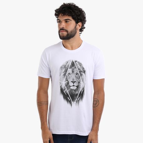 CAMISETA ESTAMPA LEAO DG-23248 BRANCO M