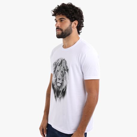 CAMISETA ESTAMPA LEAO DG-23248 BRANCO M
