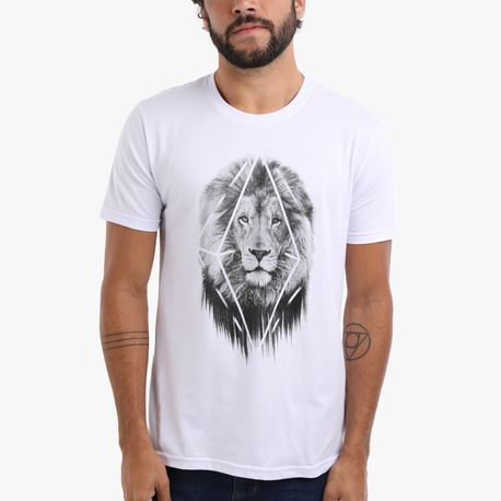 CAMISETA ESTAMPA LEAO DG-23248 BRANCO M