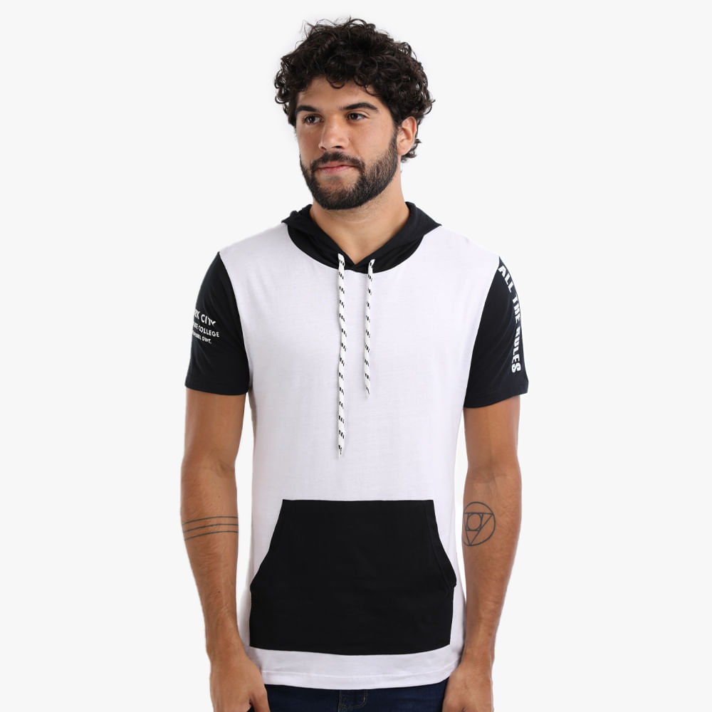 CAMISETA CAPUZ CANGURU 4D195 BRANCO M