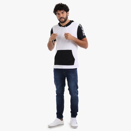 CAMISETA CAPUZ CANGURU 4D195 BRANCO M