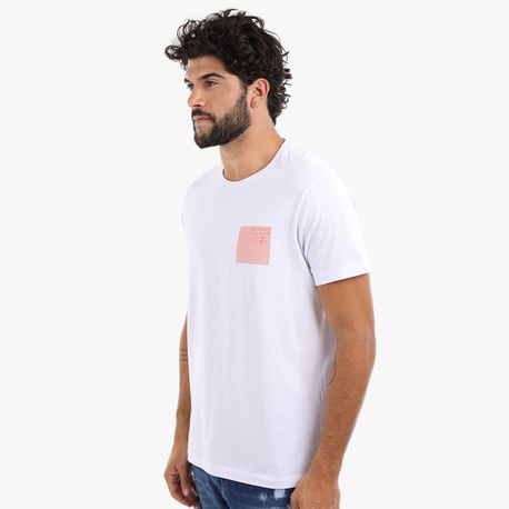CAMISETA ESTAMPA FOLHA C/ QUADRADOS COLORIDOS 37110003 BRANCO M