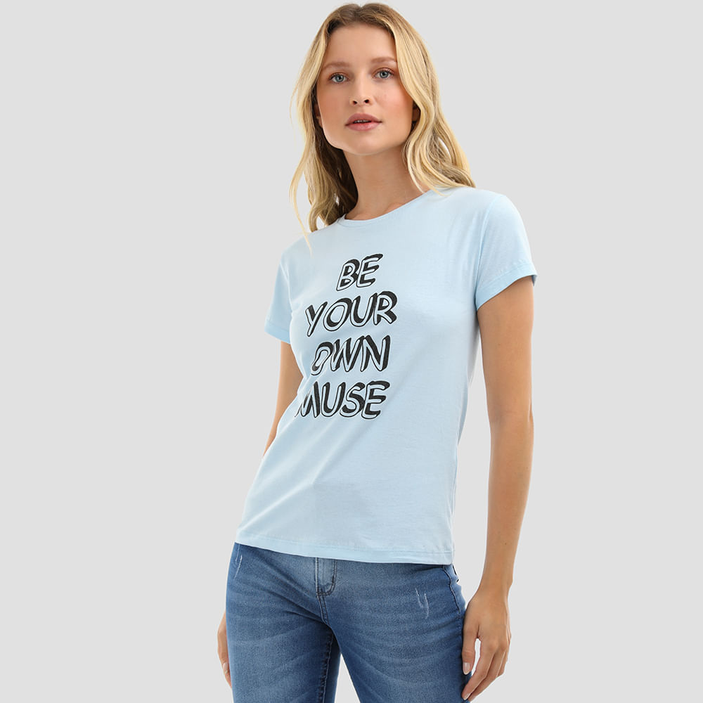T SHIRT MUSE GLITTER 9084 AZUL M