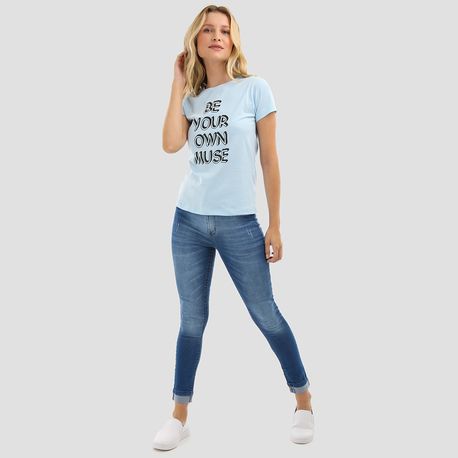 T SHIRT MUSE GLITTER 9084 AZUL M