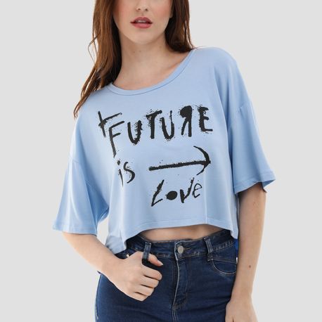 T SHIRT MOLETINHO AMPLA SILK 10523 AZUL P