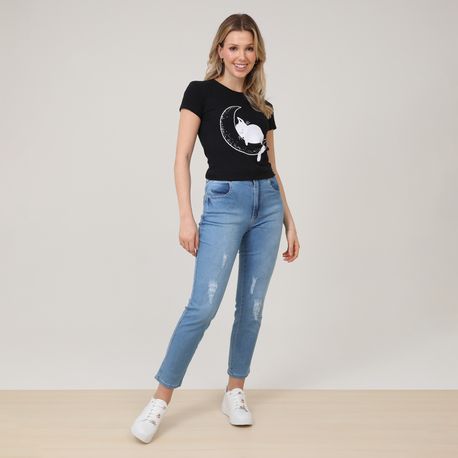 T SHIRT GATO LUA 21983 PRETO M