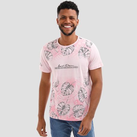 CAMISETA MC EST FOLAHGEM 11696 ROSE P