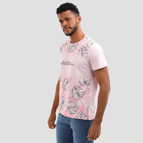 CAMISETA MC EST FOLAHGEM 11696 ROSE P