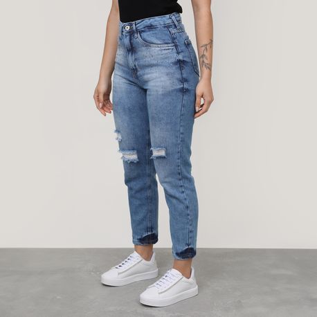 CALCA JNS MOM SKY APLIQ RICO BARRA V18 - 1955A JEANS 36