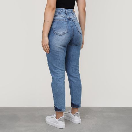 CALCA JNS MOM SKY APLIQ RICO BARRA V18 - 1955A JEANS 36