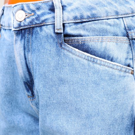 CALCA RETA JEANS COM FENDA NA BARRA 272624 JEANS 40