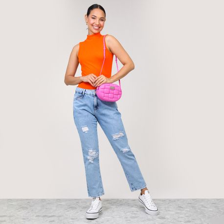 CALCA RETA JEANS COM FENDA NA BARRA 272624 JEANS 40