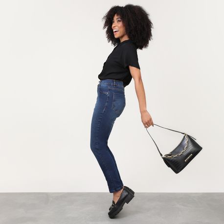 CALCA JEANS SKINNY ESCURA BAS 273659 JEANS ESCURO 36