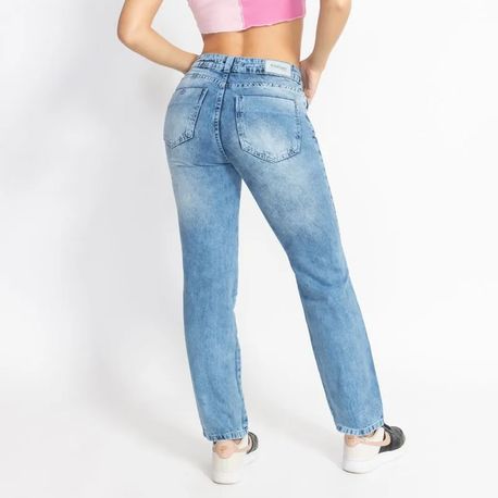 CALCA MOM C/ ELAST COS E RASGO NOS JOELHOS 28594 JEANS 40