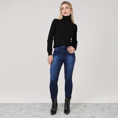 CALCA JNS SKINNY ESCURA USED LINHA AZUL L-18055 JEANS 36