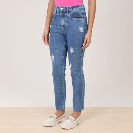 CALCA JEANS RETA C/ RASGOS 272126 JEANS 36