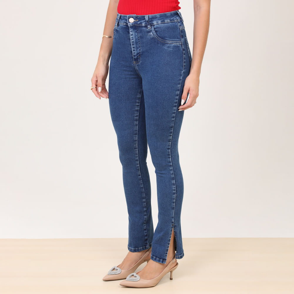 CALCA JEANS RETA C ELAST FENDA BARRA 274991 JEANS 38