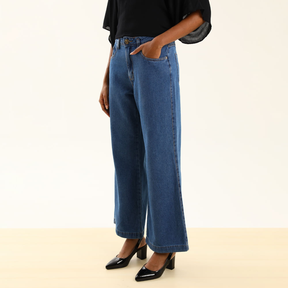 CALCA JEANS WIDE LEG PETIT LAV MEDIA 23792 JEANS 36