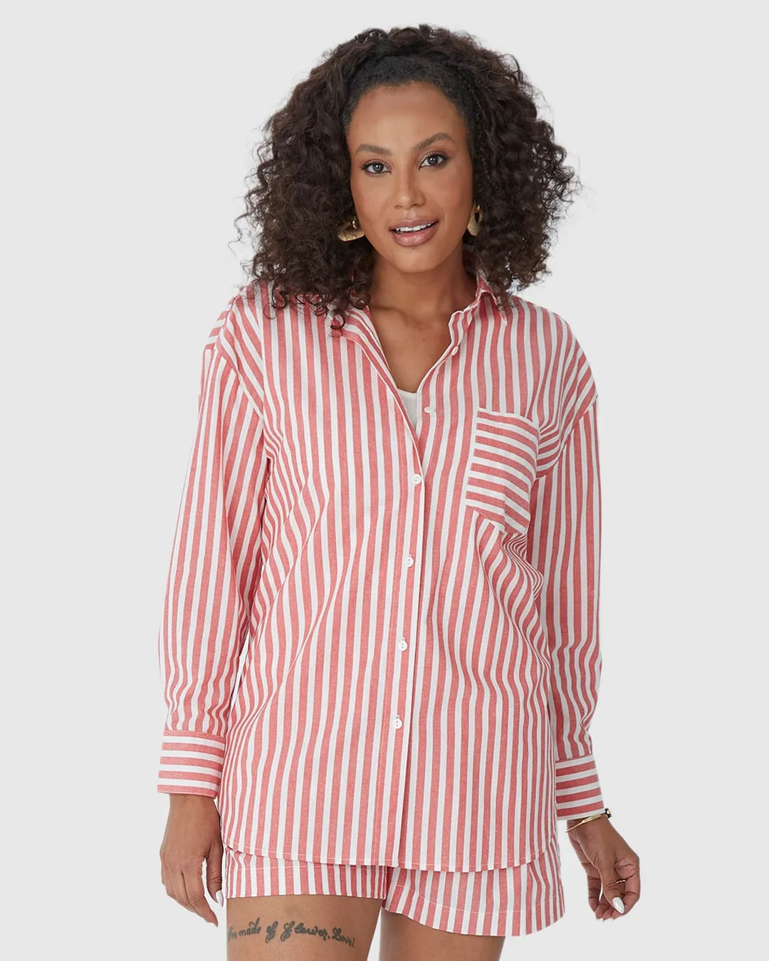 CAMISA ALFAIATARIA LISTRA 1272 VERMELHO P