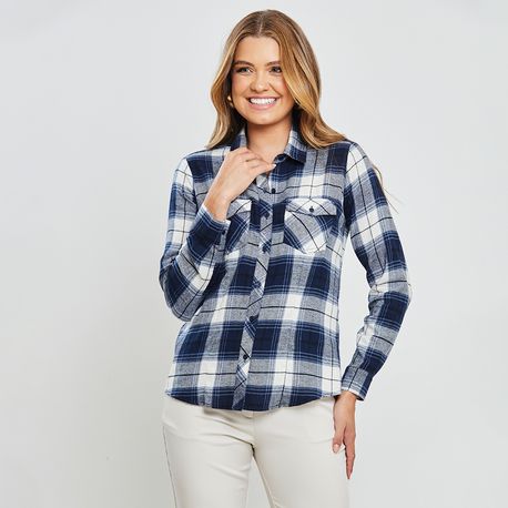 CAMISA ML XADREZ 410715 AZUL M