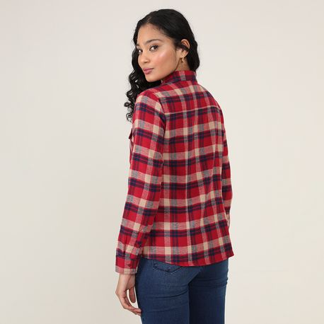CAMISA ML XADREZ 410715 VERMELHO P