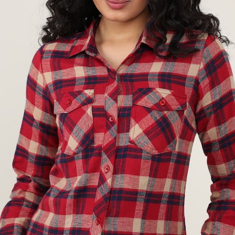 CAMISA ML XADREZ 410715 VERMELHO P