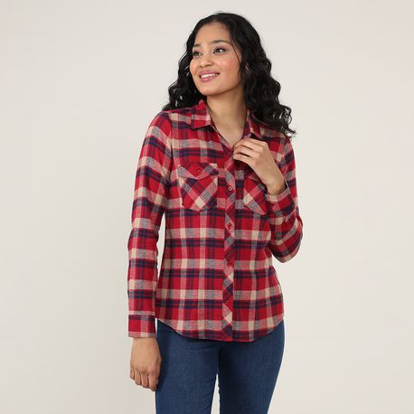 CAMISA ML XADREZ 410715 VERMELHO M