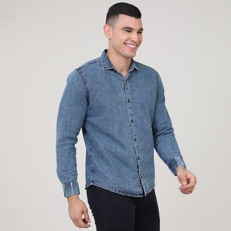 CAMISA ML JEANS C/ LAVAGEM 1946 JEANS MEDIO 01