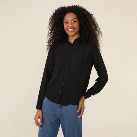 CAMISA VISCOSE BASICA 410775 PRETO M